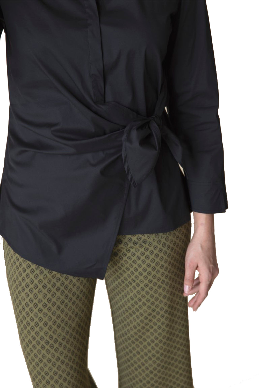 Womens Habitat Women's Habitat Perfect Travel Side Tie Shirt Black Black