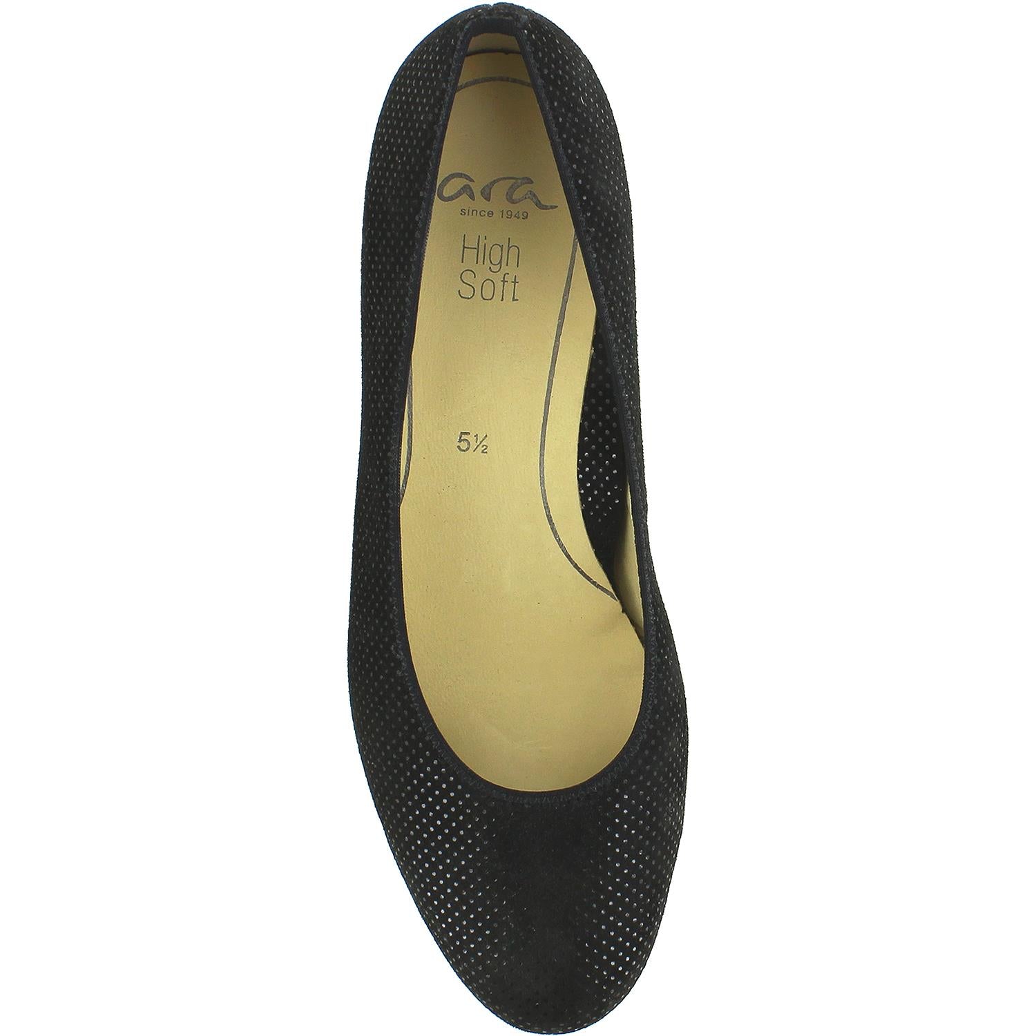 Womens Ara shoes Women's Ara Vivian Black Puntikid Suede Black Puntikid Suede