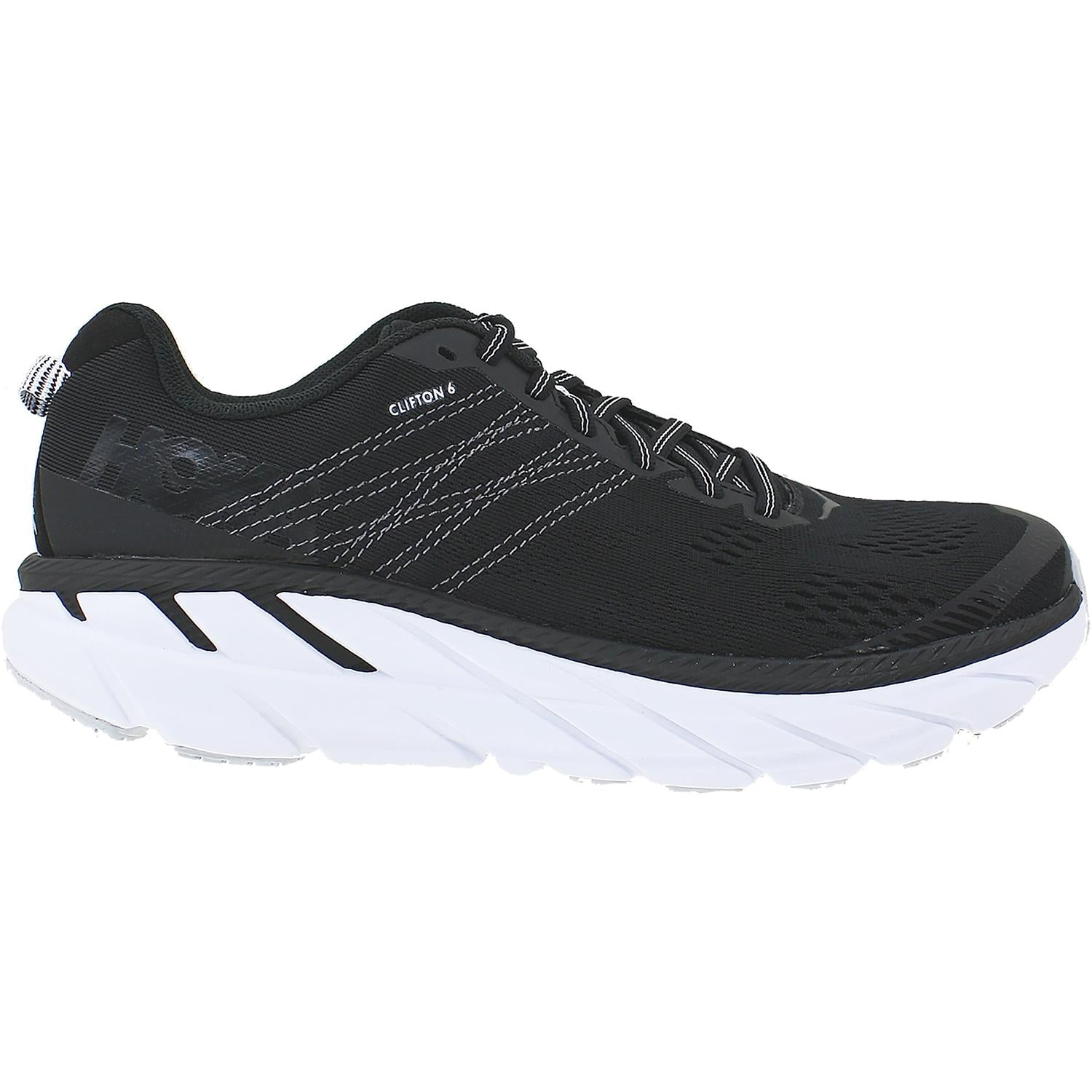 Womens Hoka one one Women's Hoka One One Clifton 6 Black/White Mesh Black/White Mesh