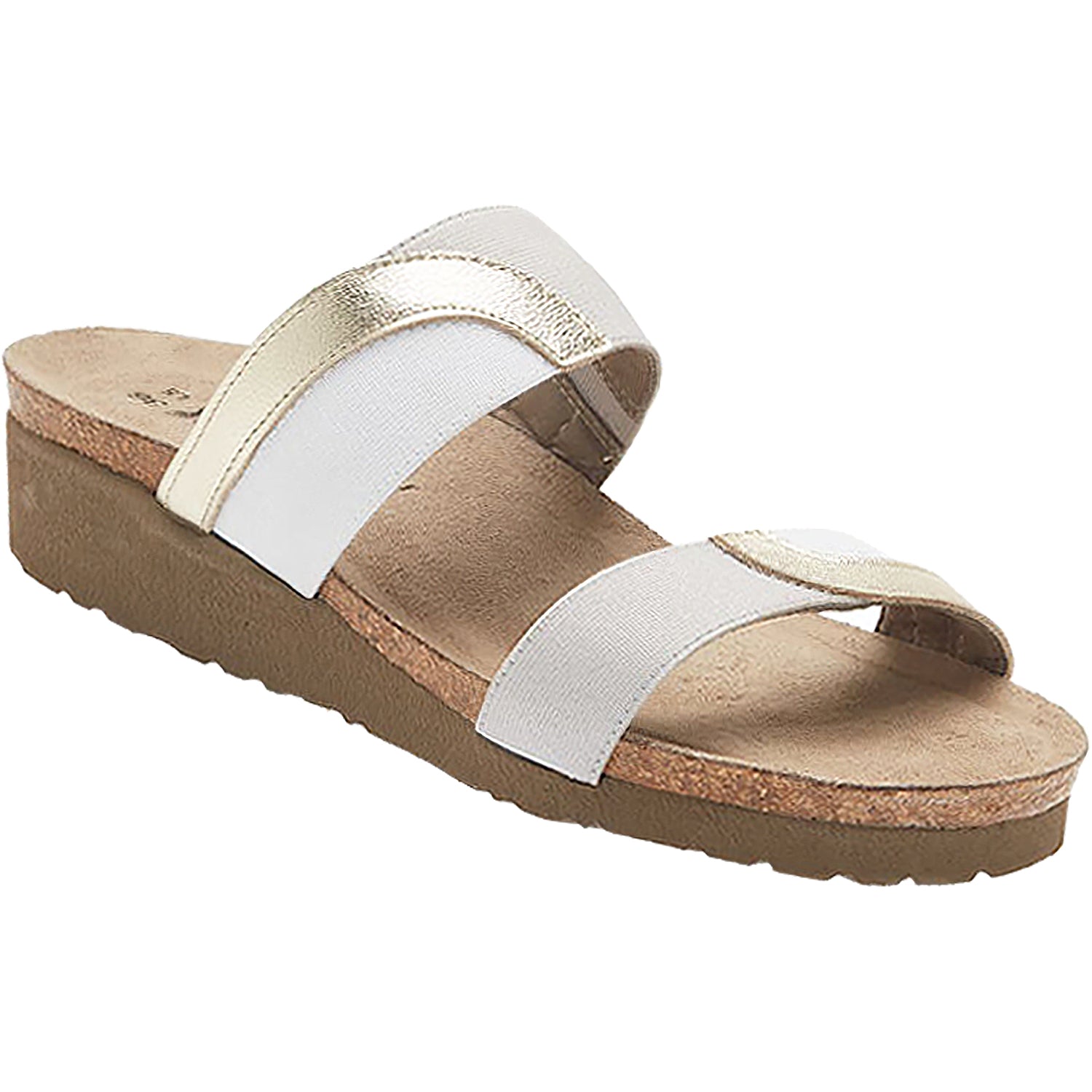 Womens Naot Women's Naot Frankie Radiant Gold/Ice Grey Leather/Elastic Radiant Gold/Ice Grey Leather/Elastic