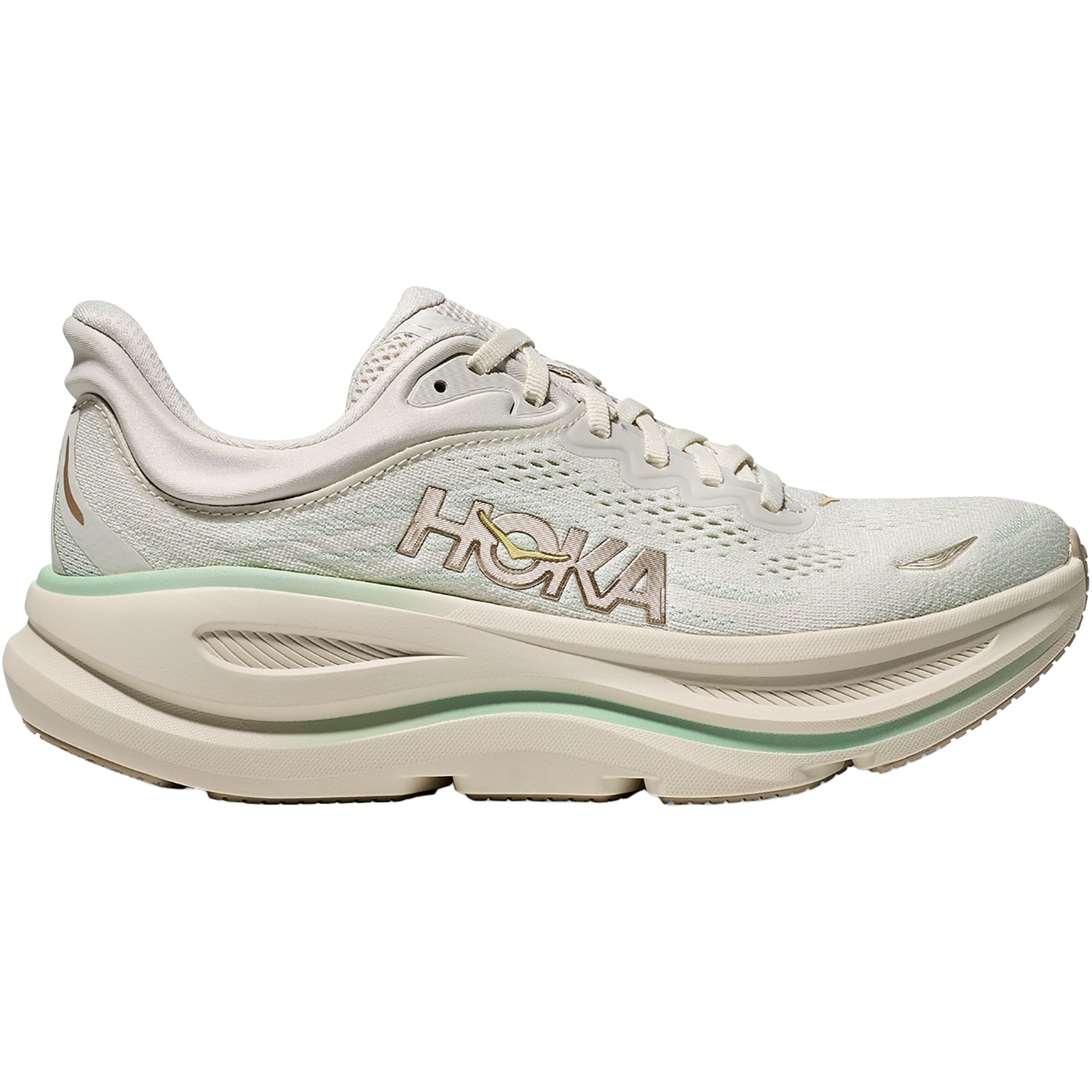 Womens Hoka one one Women's Bondi 9 Truffle Salt/Sea Glass Truffle Salt/Sea Glass