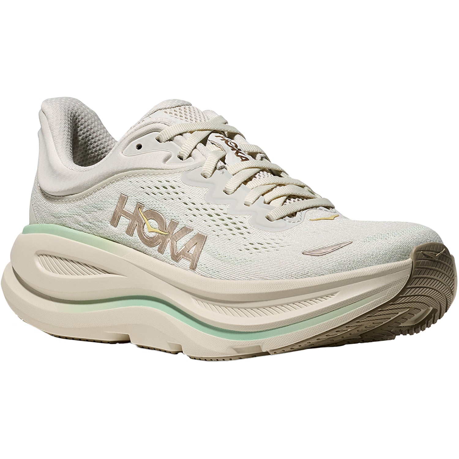 Womens Hoka one one Women's Bondi 9 Truffle Salt/Sea Glass Truffle Salt/Sea Glass