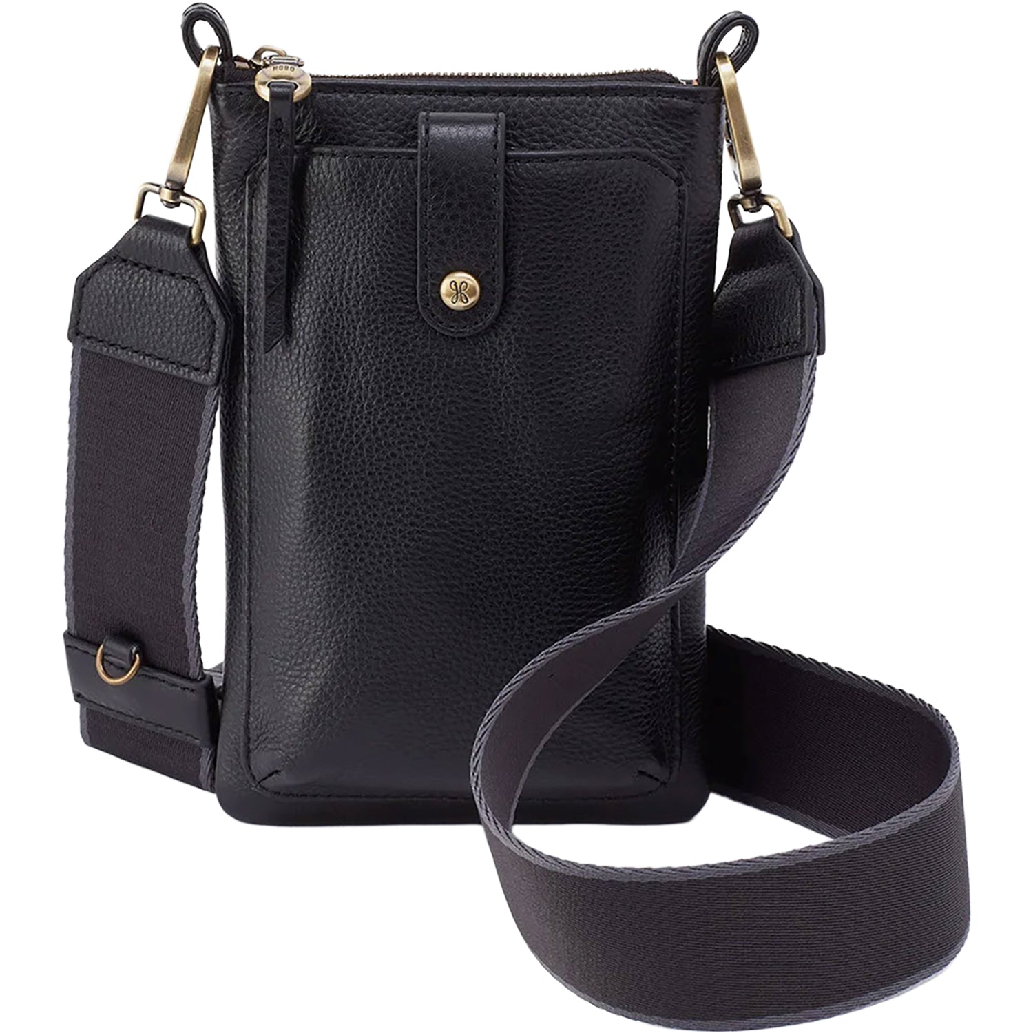 Womens Hobo Hobo International Cass Phone Crossbody Black Pebbled Leather Black Pebbled Leather