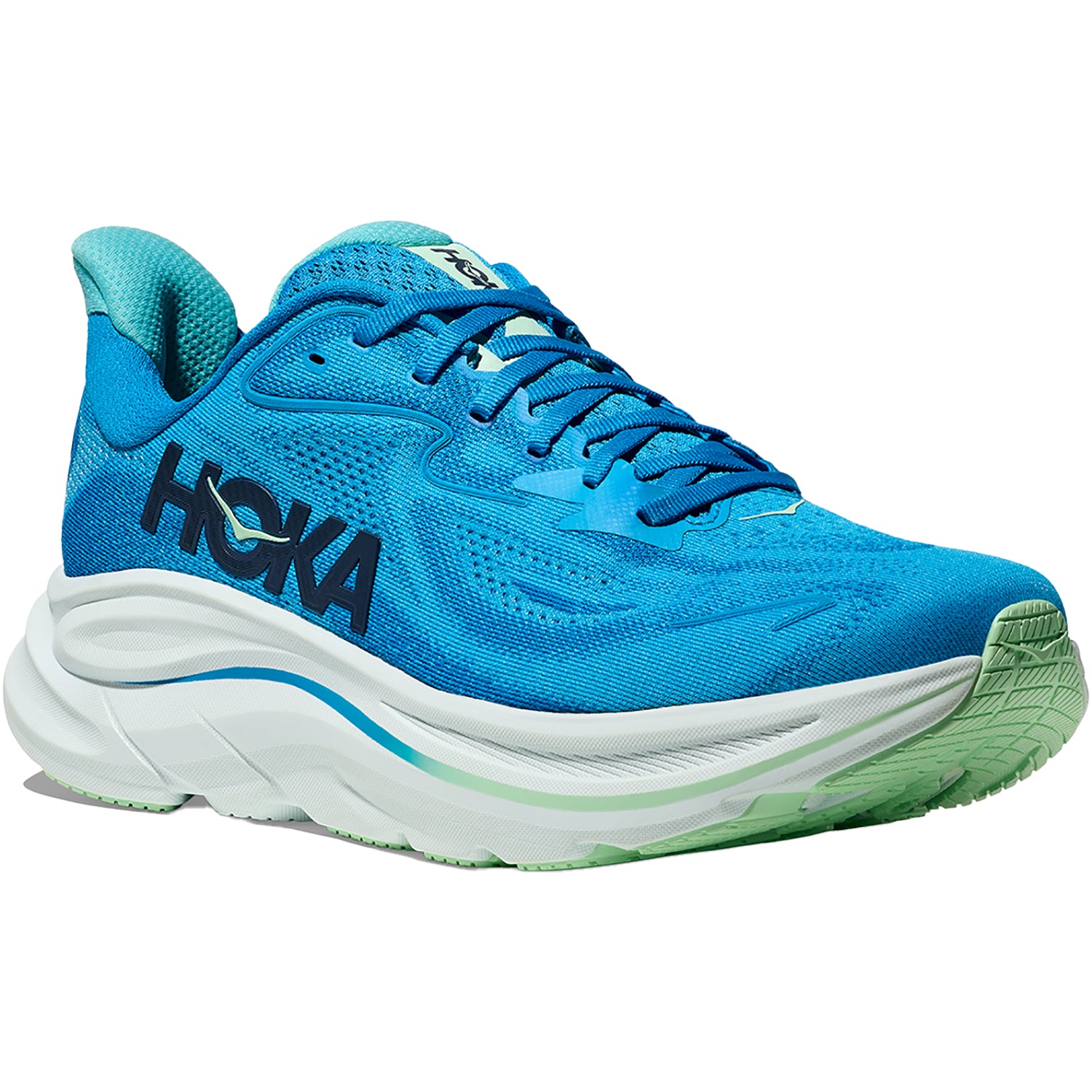 Mens Hoka one one Men's Hoka Clifton 10 Blue/Skyward Blue Mesh Blue/Skyward Blue Mesh