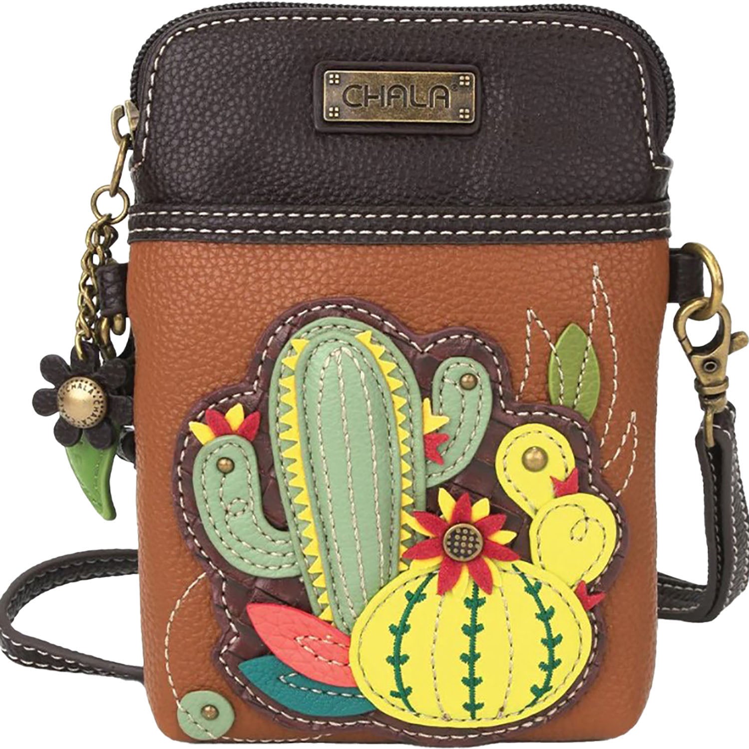 Chala Chala Cactus Cellphone Crossbody Brown Brown