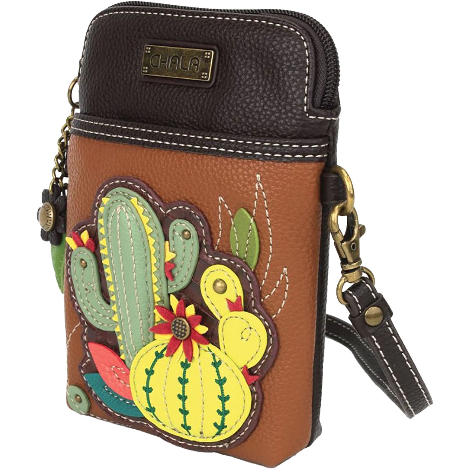 Chala Chala Cactus Cellphone Crossbody Brown Brown