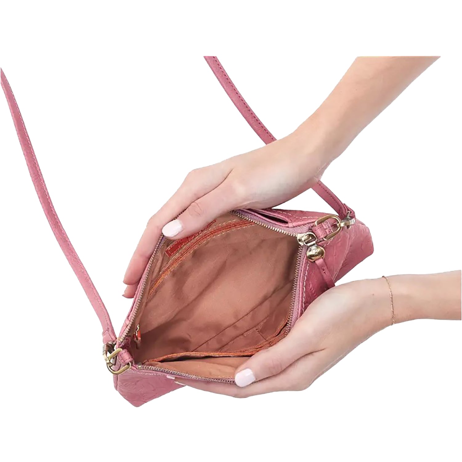 Womens Hobo Hobo International Darcy Crossbody Mauve Embossed Leather Mauve Embossed Leather