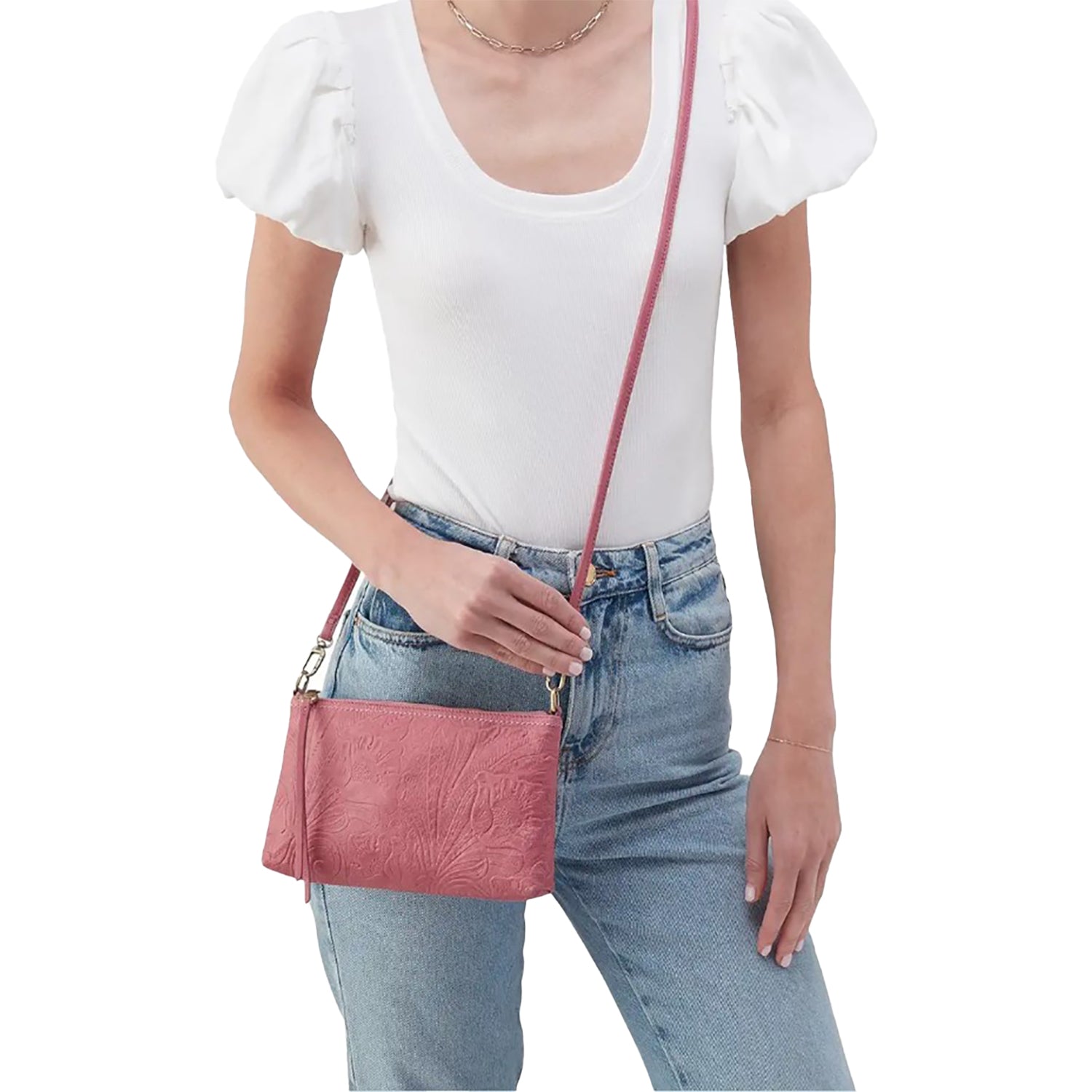 Womens Hobo Hobo International Darcy Crossbody Mauve Embossed Leather Mauve Embossed Leather