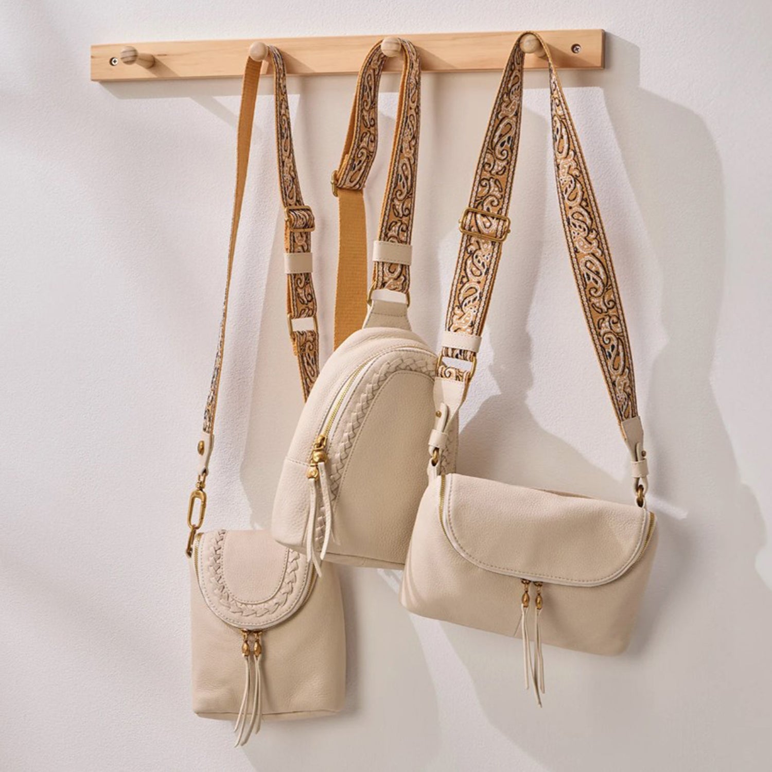 Womens Hobo Hobo International Fern Large Belt Bag Birch with Webbing Strap Birch with Webbing Strap