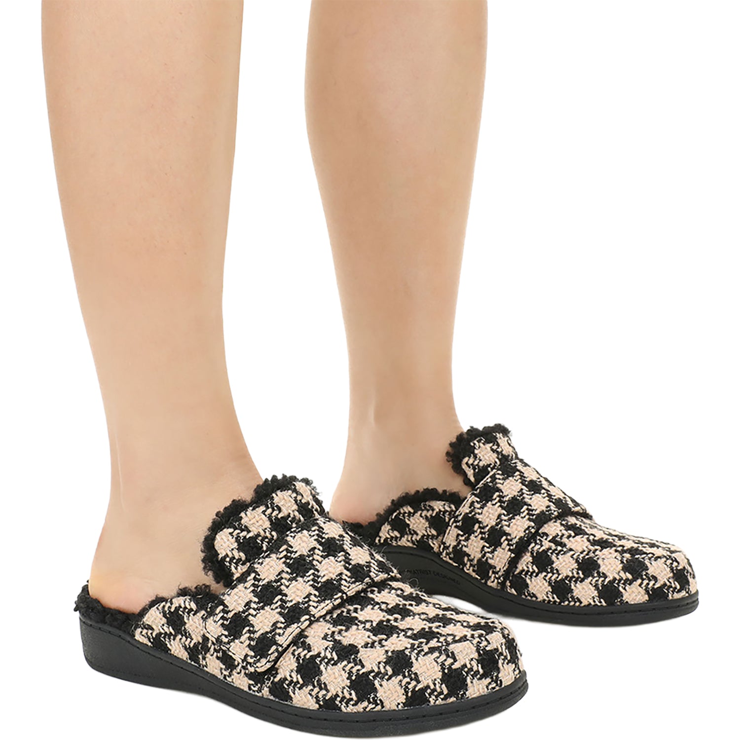 Womens Vionic Women's Vionic Gemma II Black/Cream Houndstooth Black/Cream Houndstooth