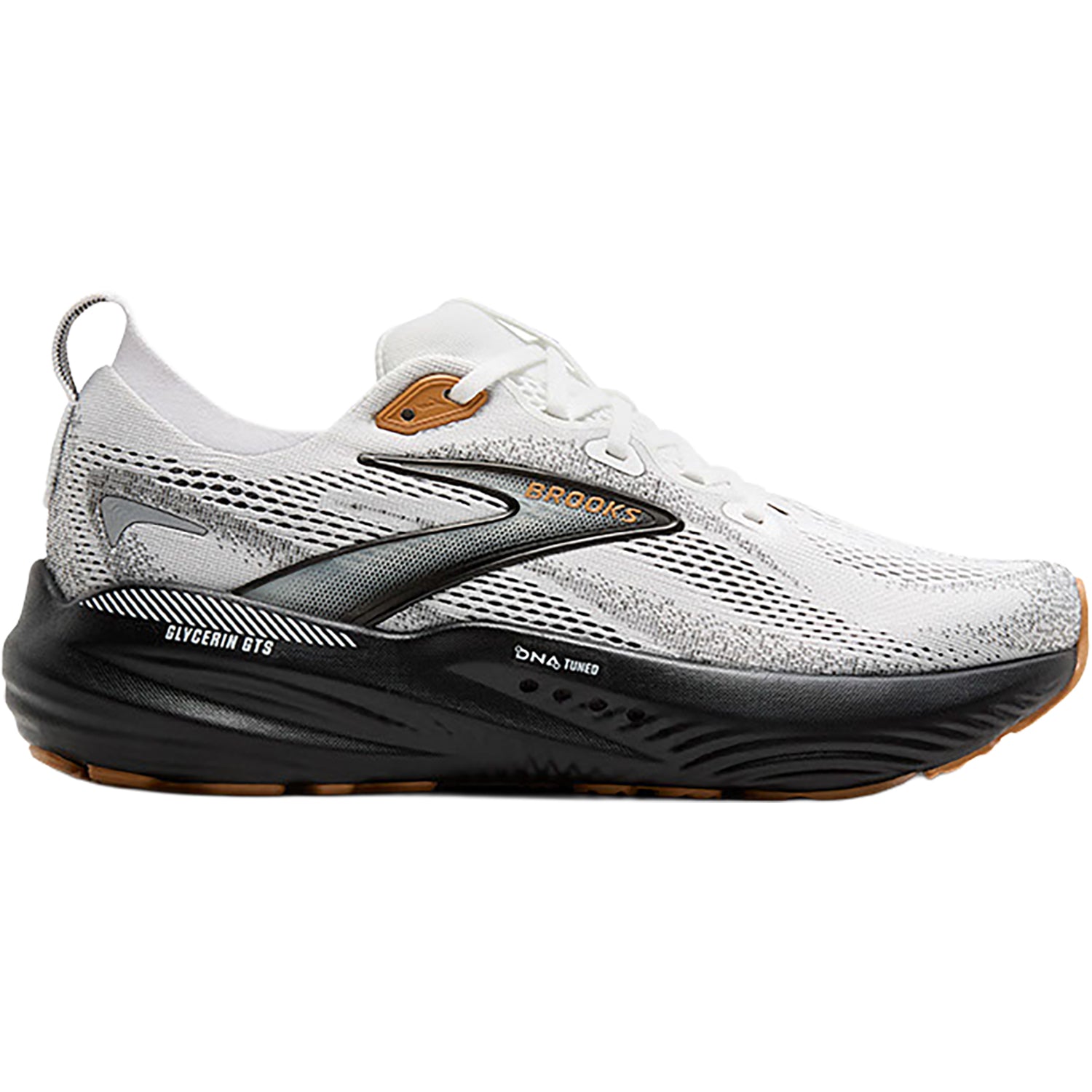 Mens Brooks Men's Brooks Glycerin GTS 22 White/Grey/Black Mesh White/Grey/Black