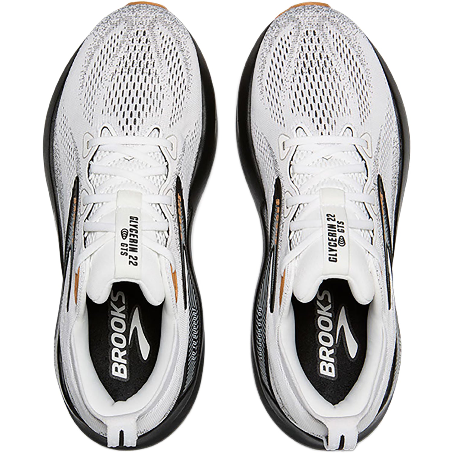 Mens Brooks Men's Brooks Glycerin GTS 22 White/Grey/Black Mesh White/Grey/Black
