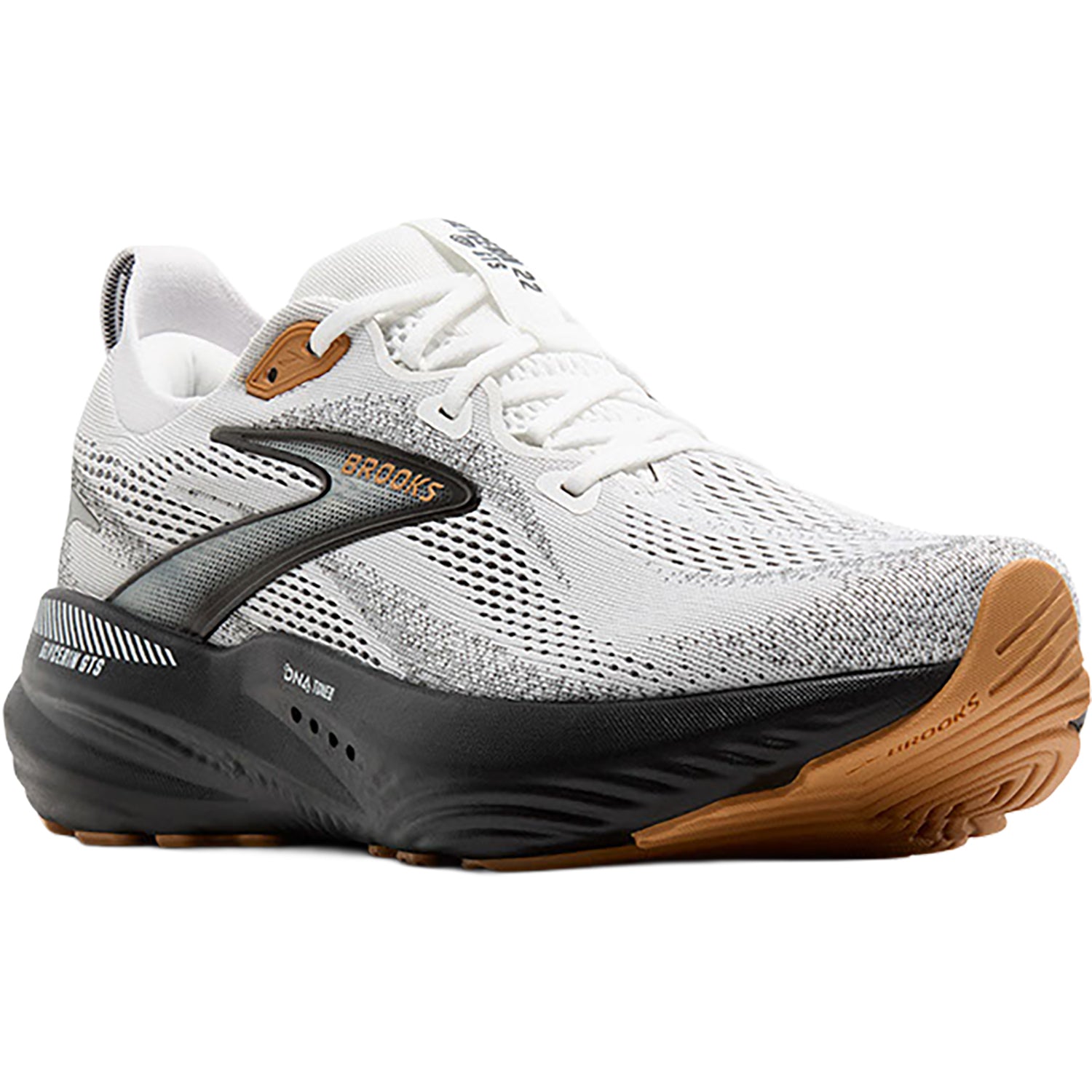 Mens Brooks Men's Brooks Glycerin GTS 22 White/Grey/Black Mesh White/Grey/Black