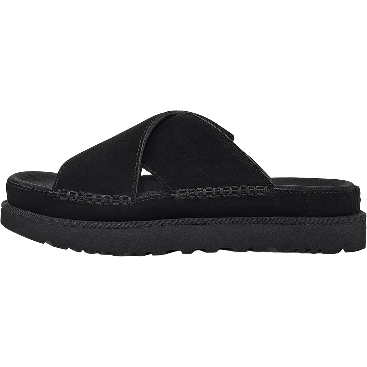 Womens Ugg Women's UGG Goldenstar Cross Slide Black Black