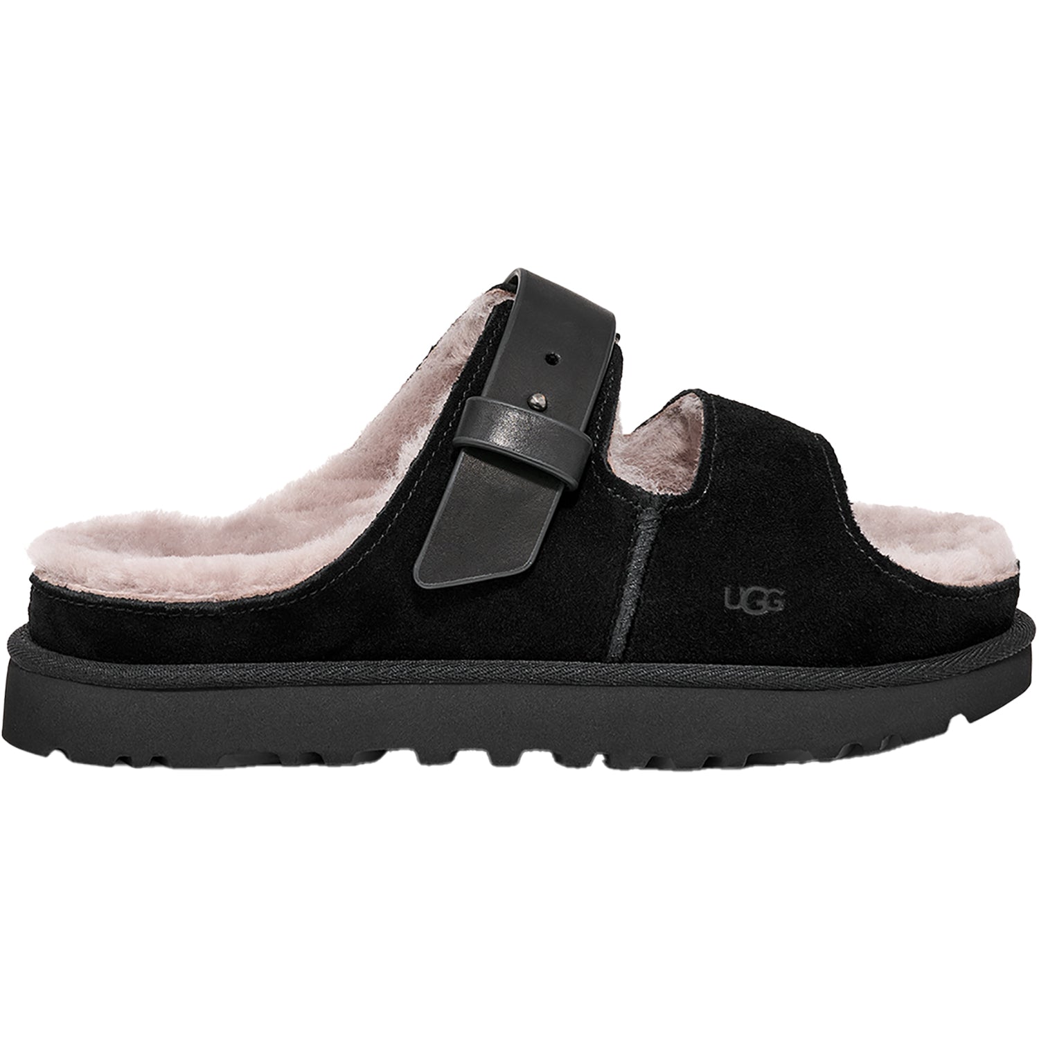 Womens Ugg Women's UGG Greenport Strap Slide Black Black