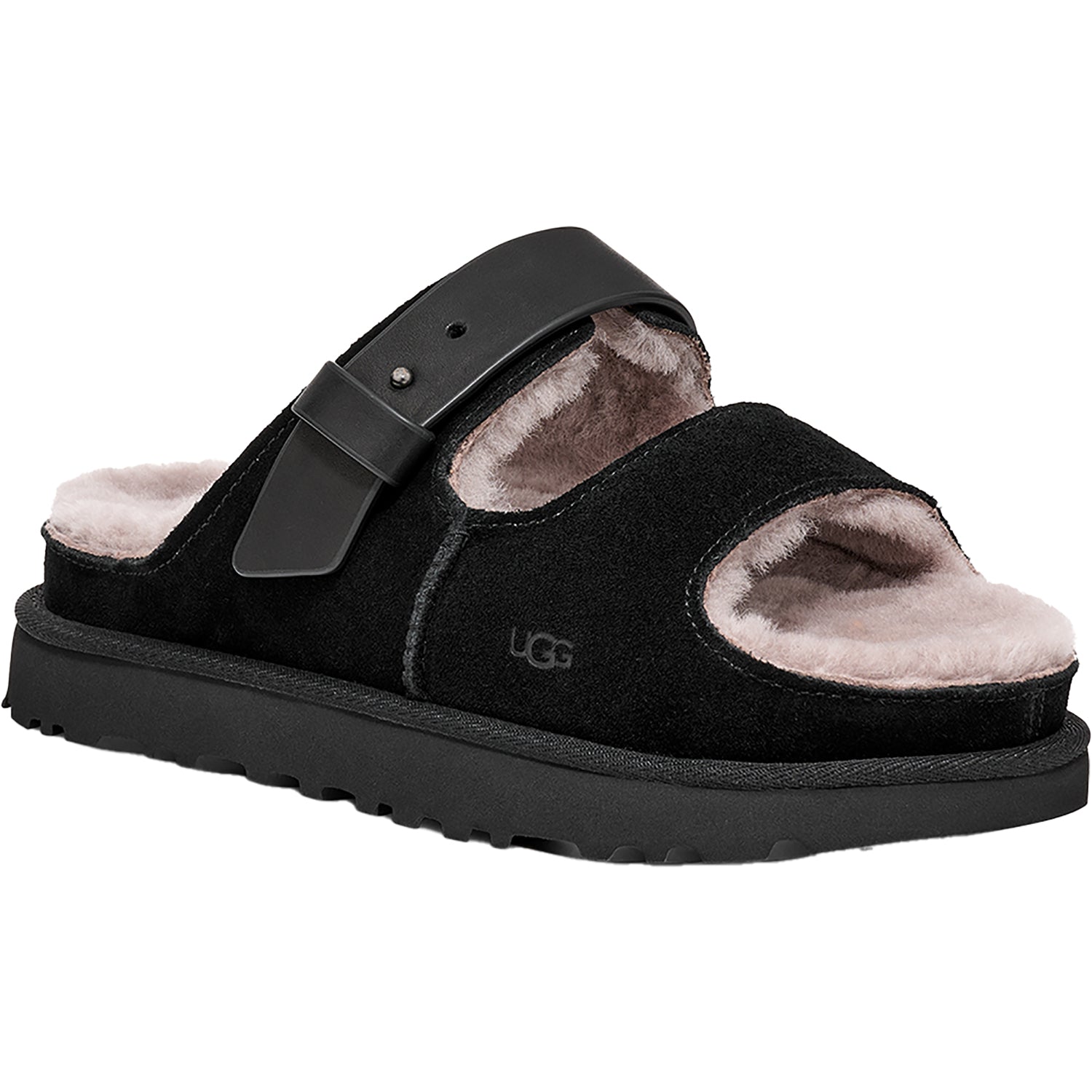Womens Ugg Women's UGG Greenport Strap Slide Black Black