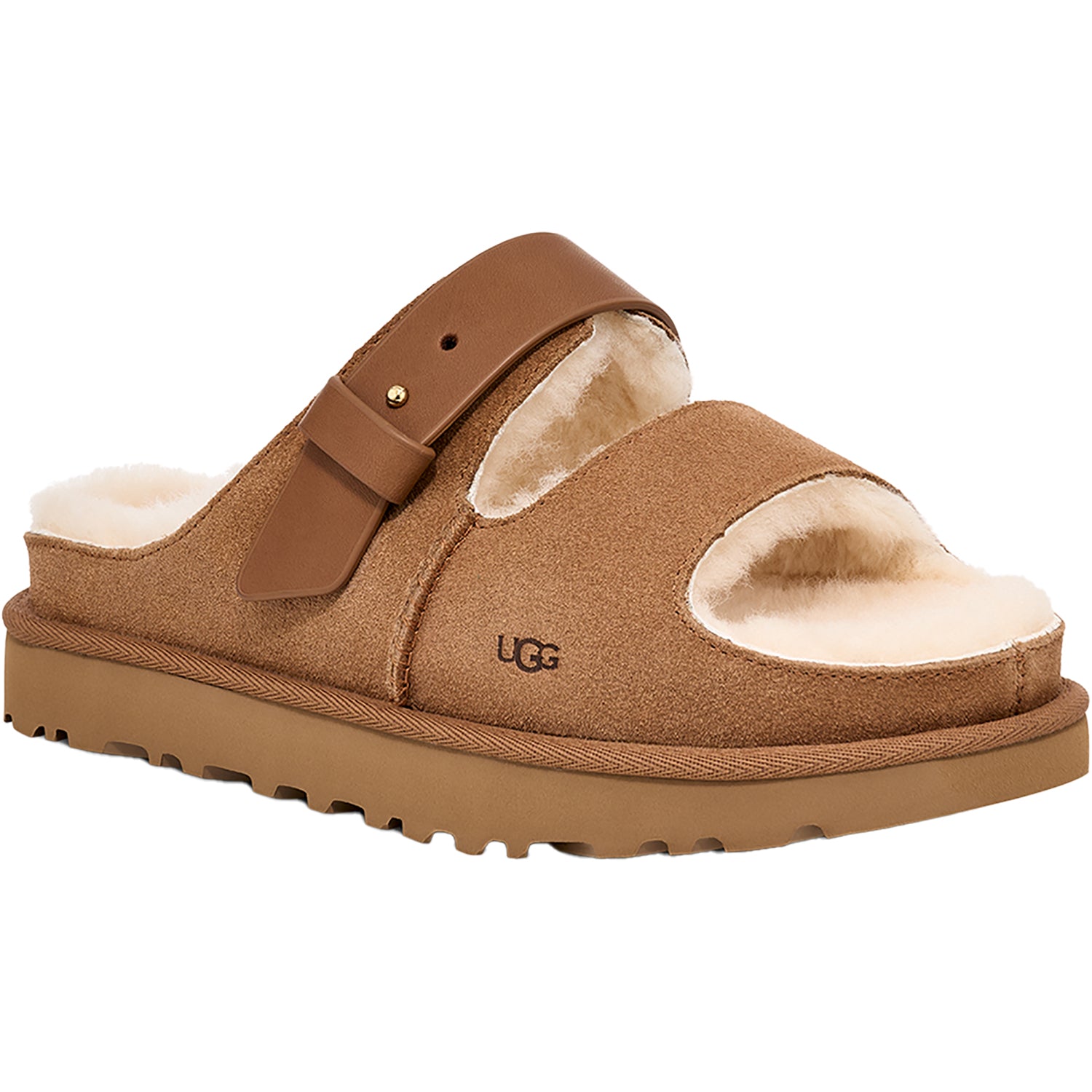 Womens Ugg Women's UGG Greenport Strap Slide Chestnut Chestnut