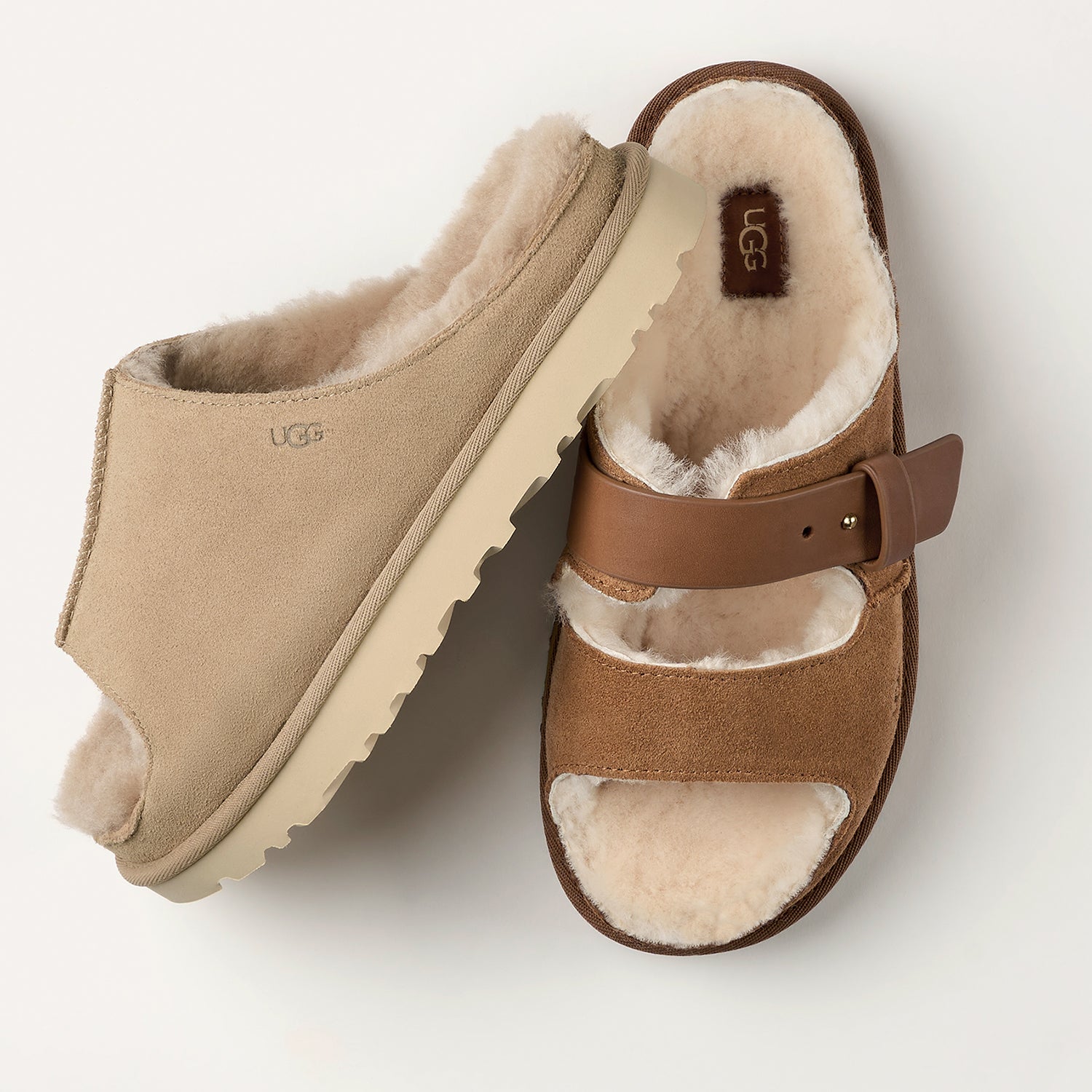 Womens Ugg Women's UGG Greenport Strap Slide Chestnut Chestnut