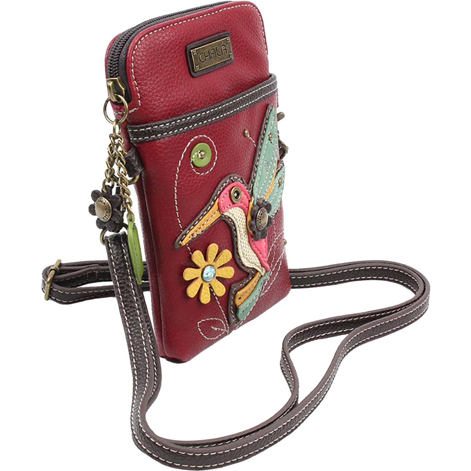 Chala Chala Hummingbird Cell Phone Crossbody Burgundy Burgundy