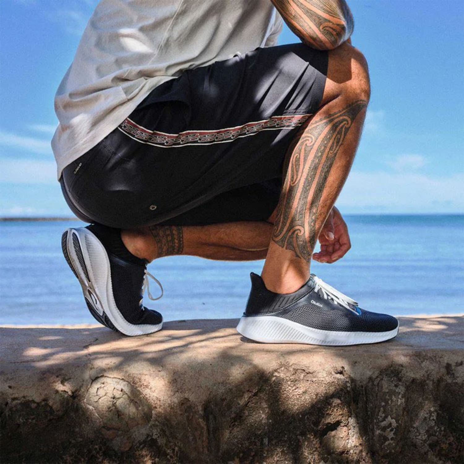 Mens Olukai Men's OluKai Island Hopper Lava Rock/Lava Rock Mesh Lava Rock/Lava Rock Mesh