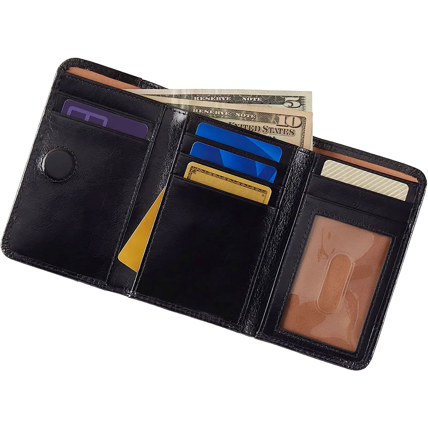 Womens Hobo Hobo International Jill Trifold Wallet Polished Sun Glow Sun Glow