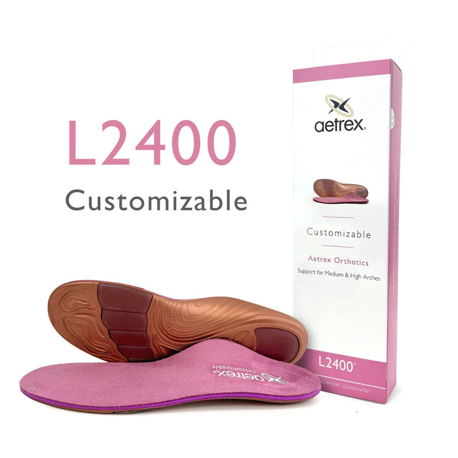 Womens Lynco Women's Aetrex Lynco L2400 Mozaic Customizable Orthotics Pink