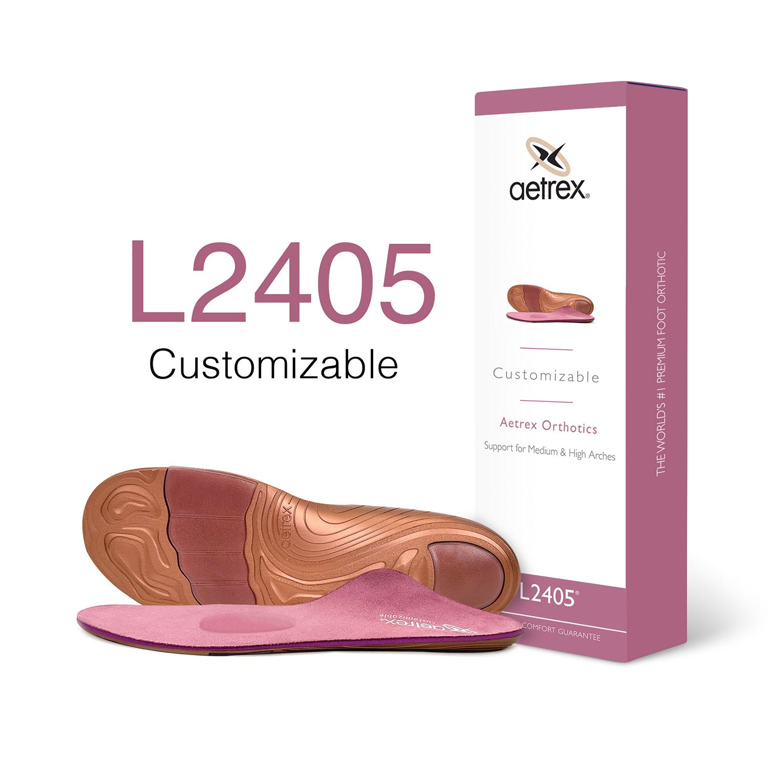 Womens Lynco Women's Aetrex L2405 Lynco Mozaic Customizable Metatarsal Orthotic Pink