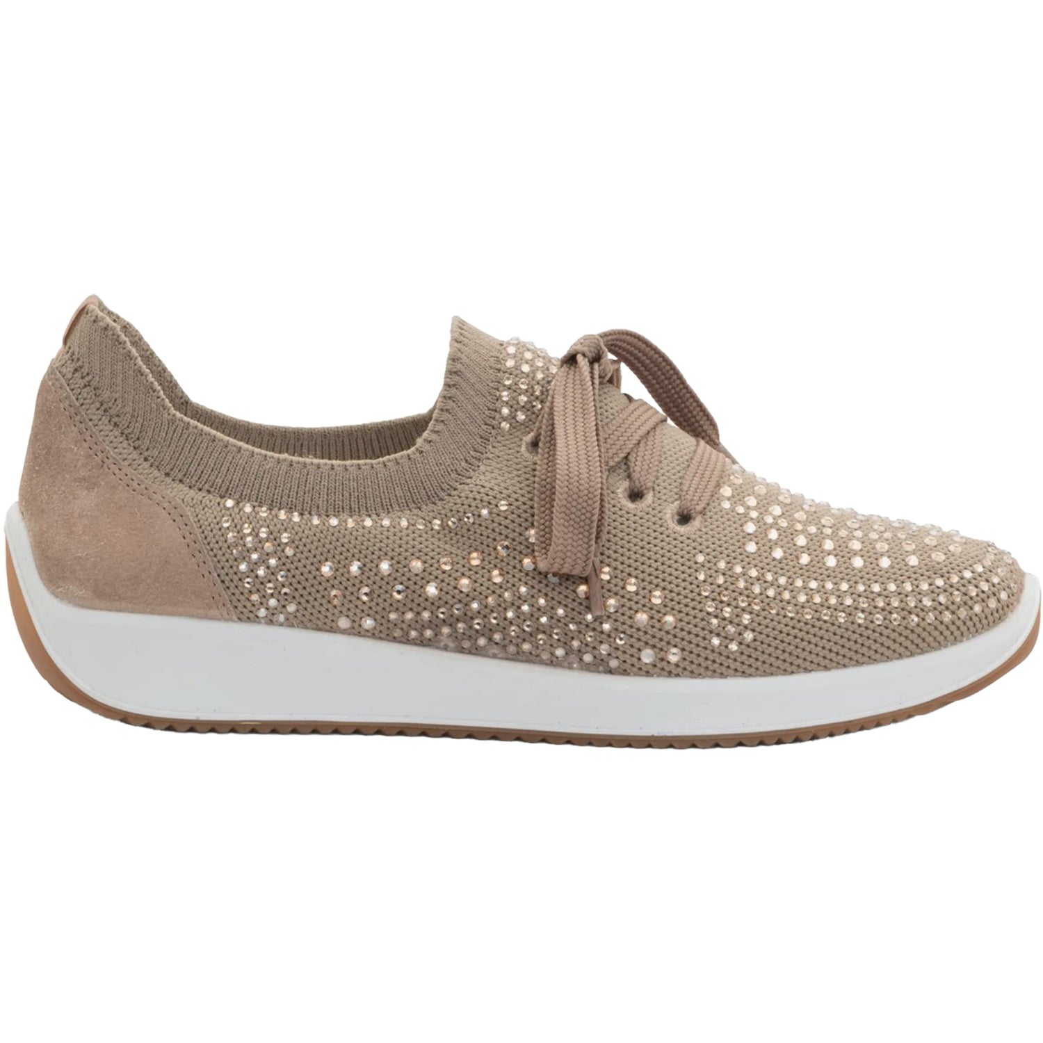 Womens Ara shoes Women's Ara Shoes Lisbon Lace Sand Wovenstretch With Sparkle Sand