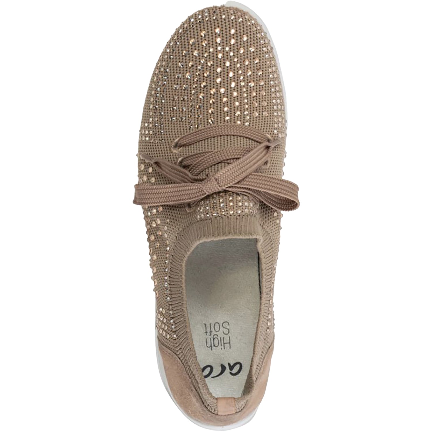 Womens Ara shoes Women's Ara Shoes Lisbon Lace Sand Wovenstretch With Sparkle Sand