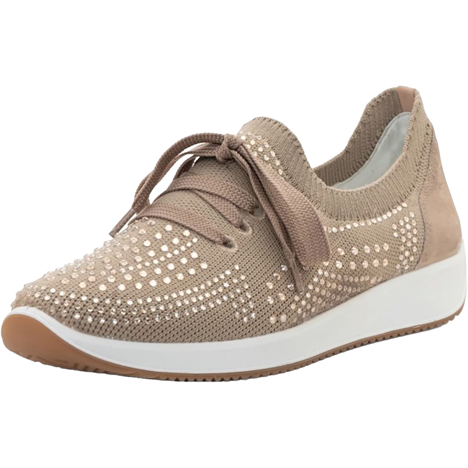 Womens Ara shoes Women's Ara Shoes Lisbon Lace Sand Wovenstretch With Sparkle Sand