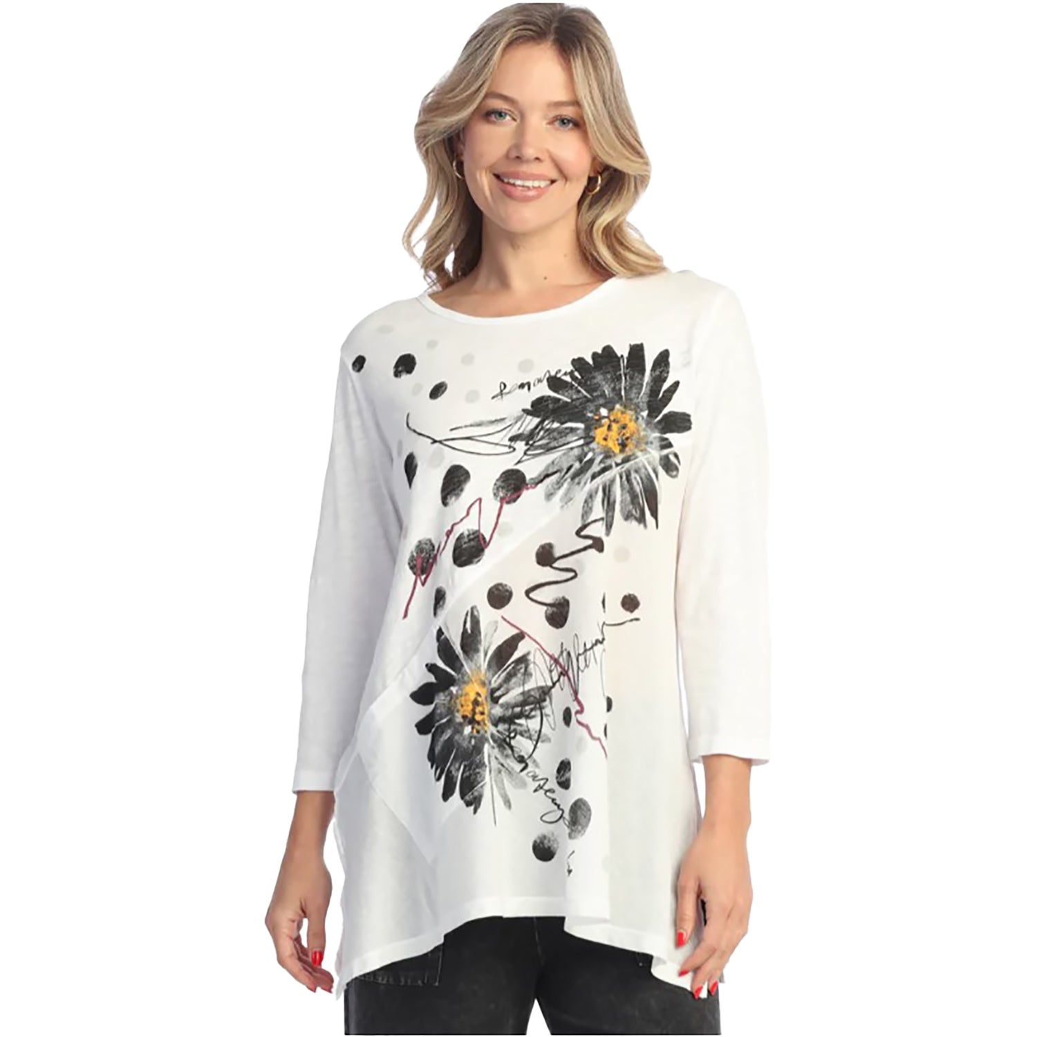 Womens Jess & jane Women's Jess & Jane Long Sleeve White Retro White Retro