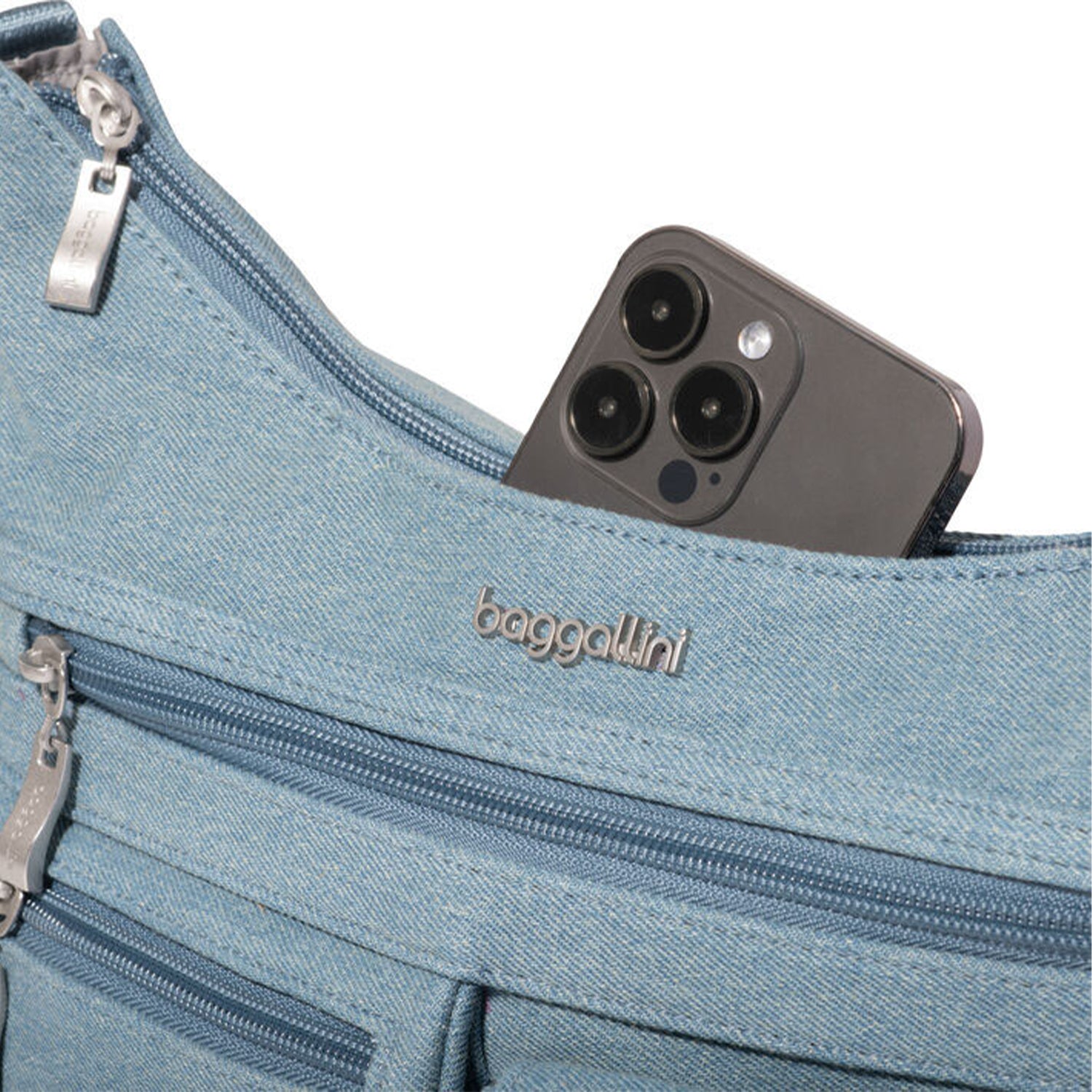 Womens Baggallini Baggallini Modern Everywhere Bag Light Indigo Denim Light Indigo Denim