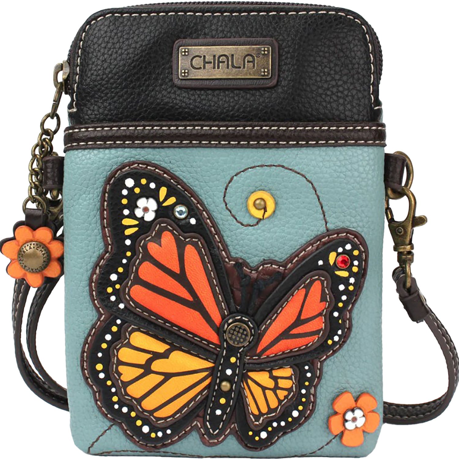 Chala Chala Monarch Butterfly Cell Phone Crossbody Blue Blue