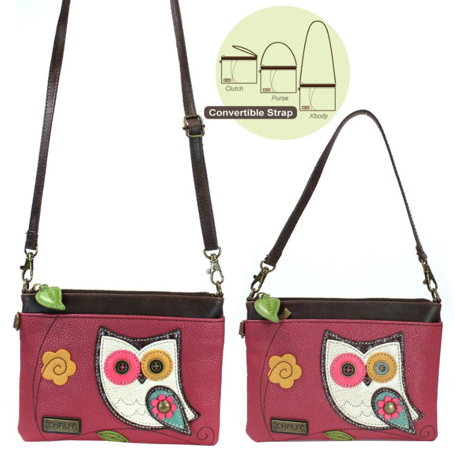Chala Chala Owl Mini Crossbody Dark Pink Dark Pink