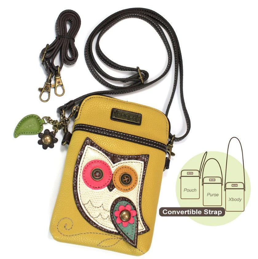 Chala Chala Owl Cellphone Crossbody Mustard Mustard