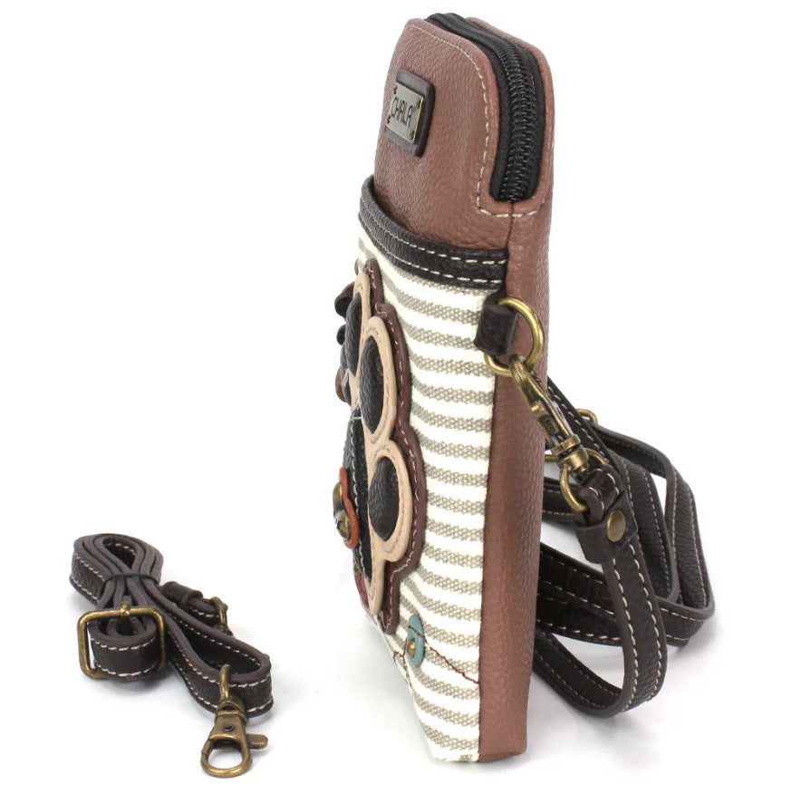 Chala Chala Pawprint Cell Phone Crossbody Gray Stripe Gray Stripe