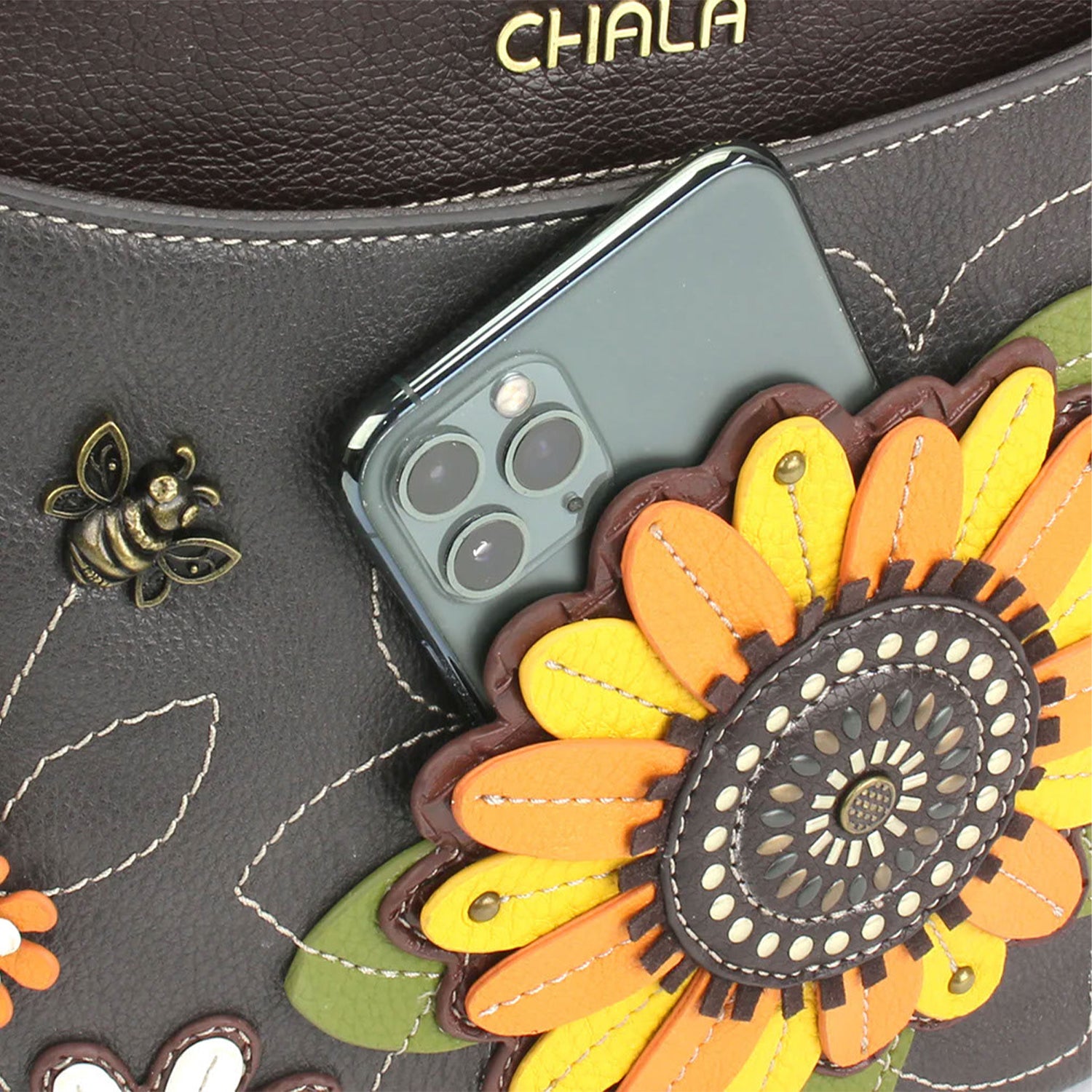 Womens Chala Chala Handbags Sunflower Crescent Crossbody Ink Ink