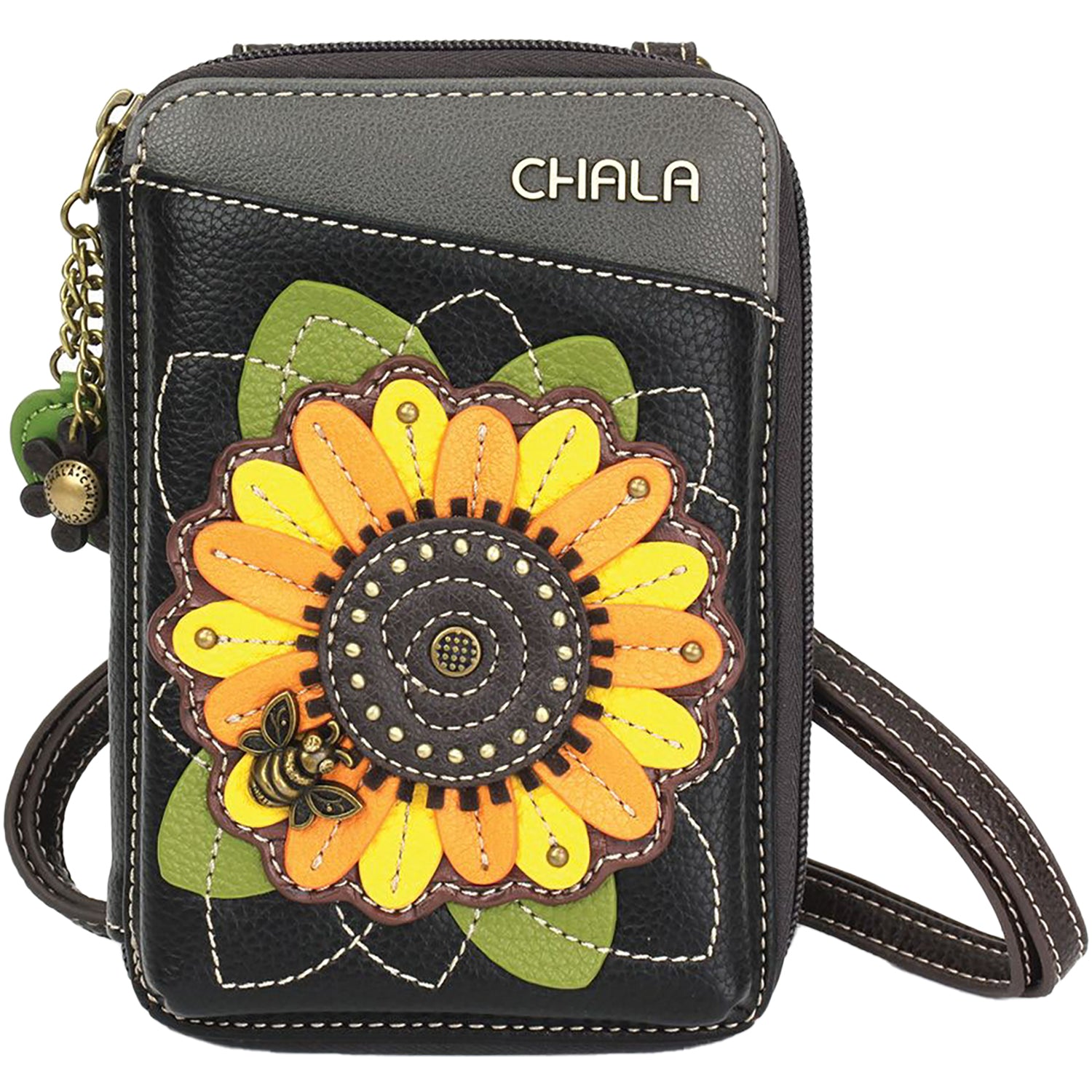 Womens Chala Chala Handbags Sunflower Wallet Crossbody Black Black