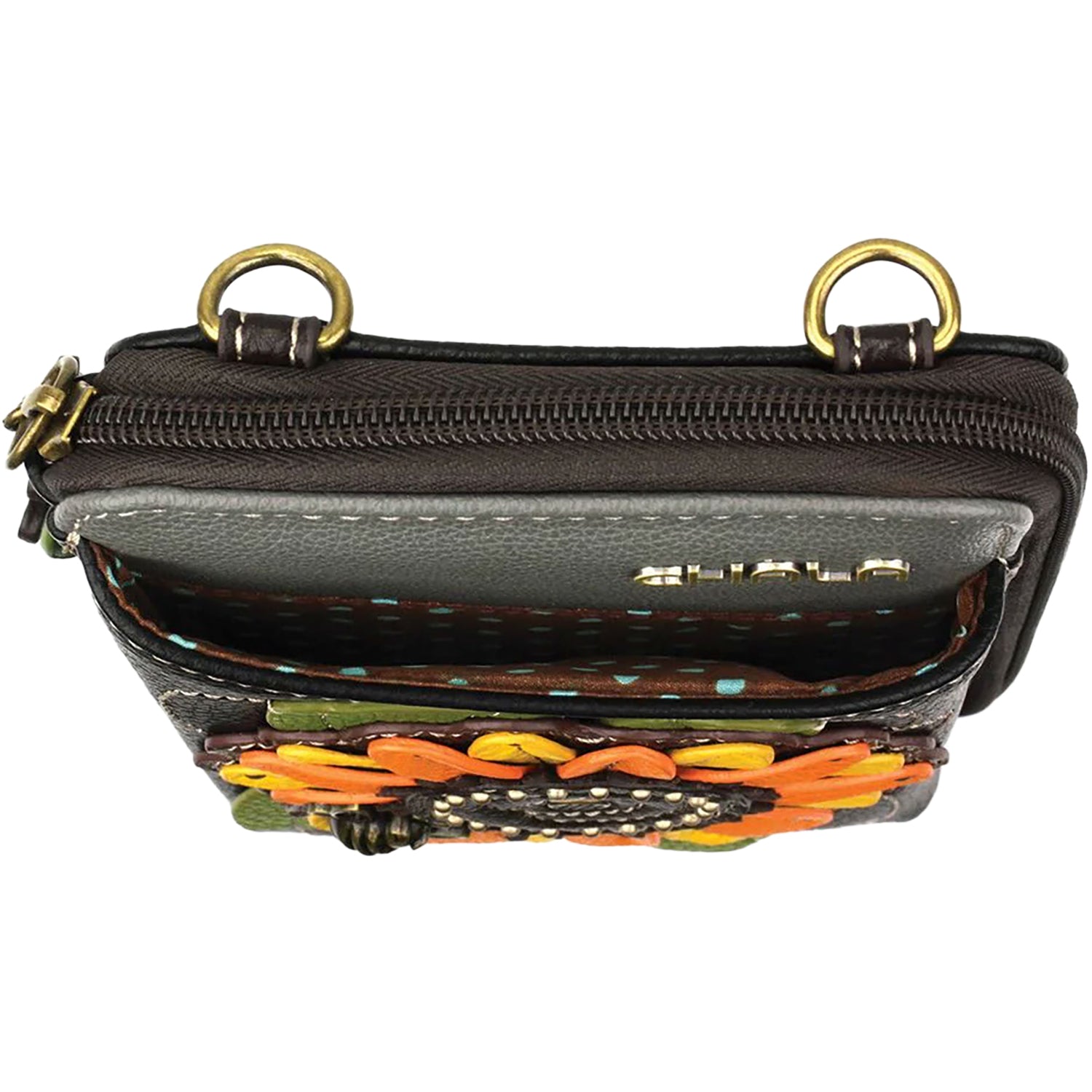Womens Chala Chala Handbags Sunflower Wallet Crossbody Black Black