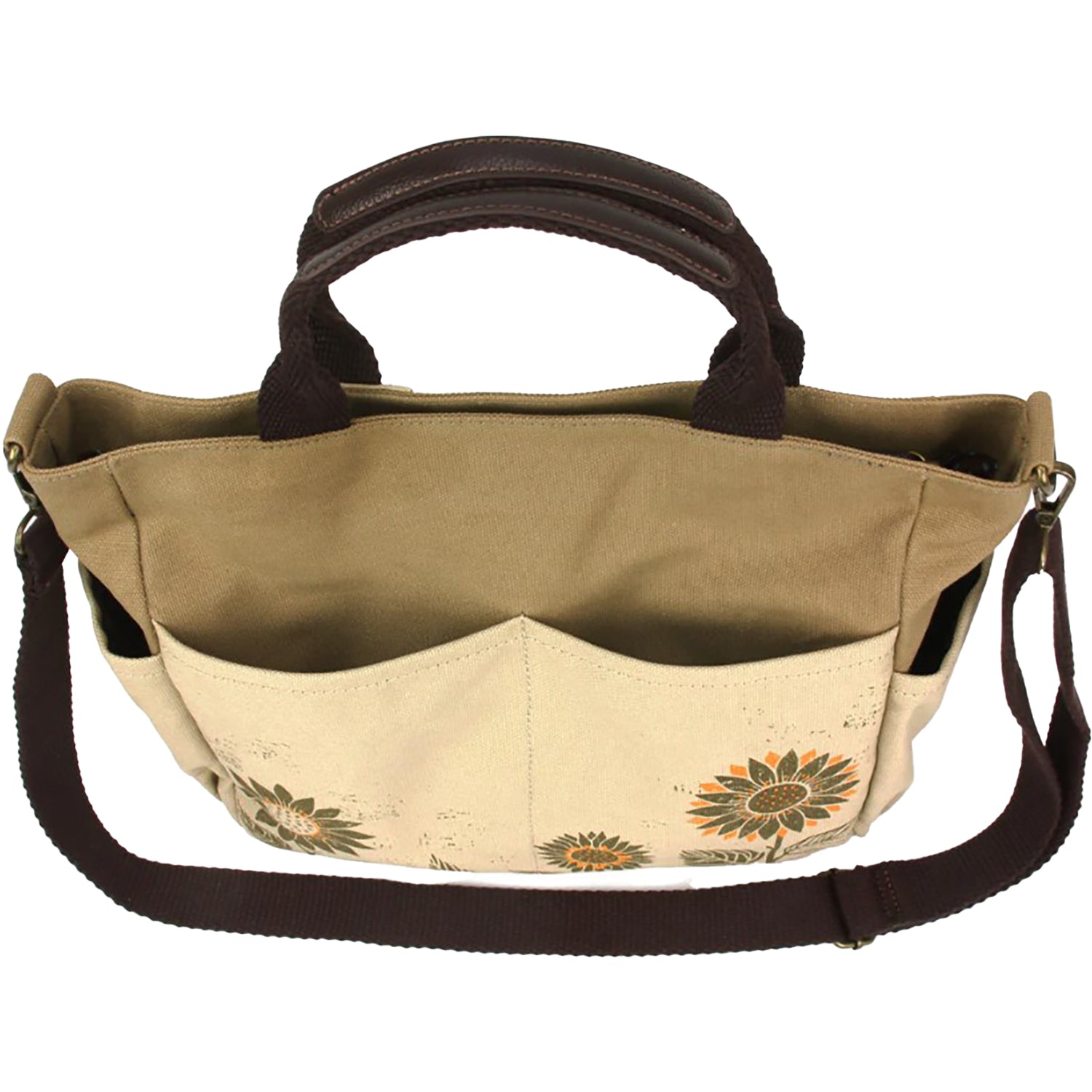 Chala Chala Sunflower Canvas Print Pocket Tote Sand Sand