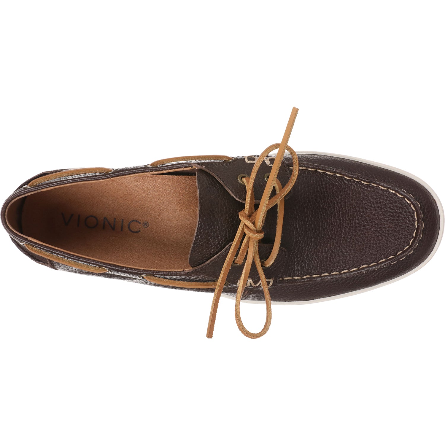 Mens Vionic Men's Vionic Uptown Boat Chocolate Ganache Chocolate Ganache