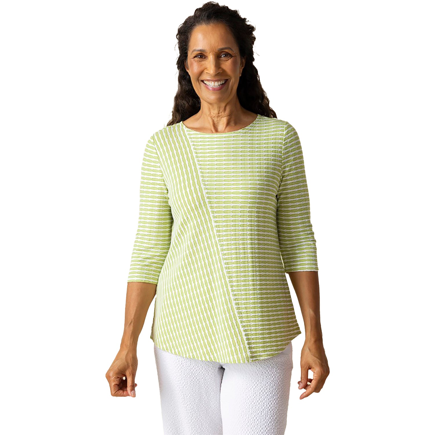 Womens Habitat Women's Habitat Uptown Stripe City Tee Leaf Leaf