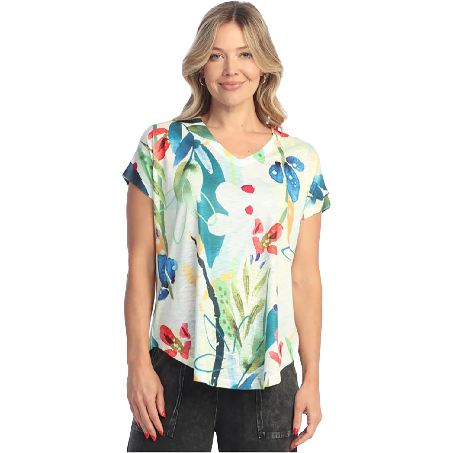 Womens Jess & jane Women's Jess & Jane V-Neck Dolman Cap Sleeve Top Lemonade Lemonade