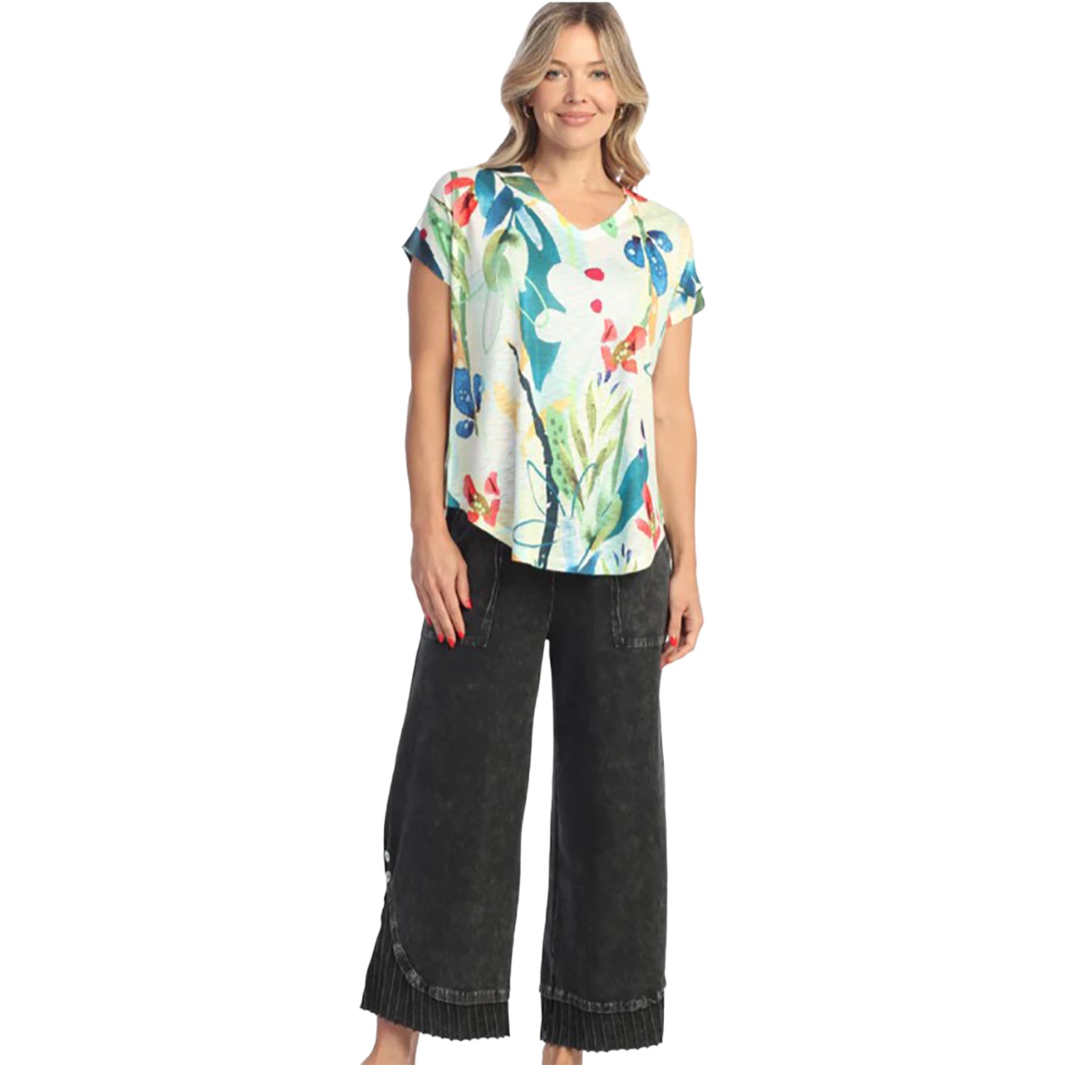 Womens Jess & jane Women's Jess & Jane V-Neck Dolman Cap Sleeve Top Lemonade Lemonade